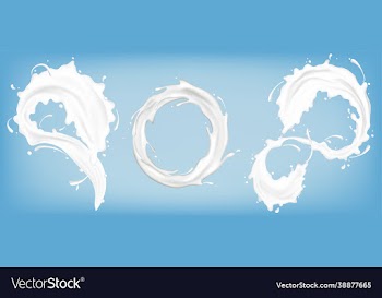 milk splashes isolated on blue background eps 10