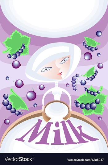 Milkmald black currant vector image