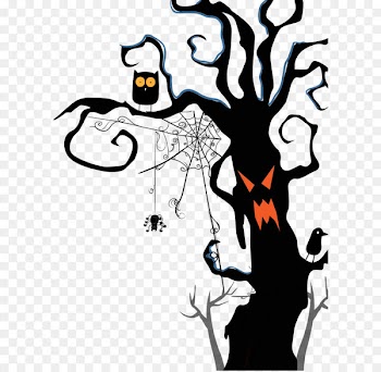 Milkshake Halloween Party Apple - Vector Dryad cobwebs with owls 