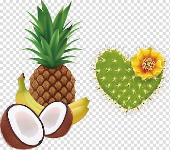 Milkshake Juice Coconut water Banana Pineapple, Pineapple and cactus transparent background PNG clipart