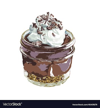 milky vanilla chocolate pudding drawing art