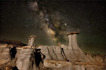 Milky Way among hoodoos in northern New Mexico