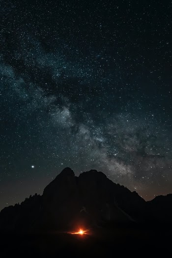 Milkyway over the peak Putia, Dolomites Nature Heritage, on June 30th, 2019!