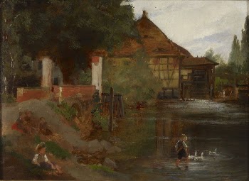 Milldam, landscape from germany, 1869 | Free Photo - rawpixel
