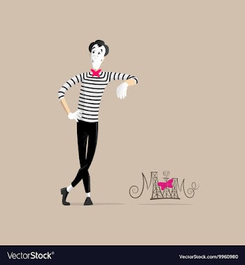 Mime performance - Leaning against the wall vector image
