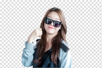 Minah, woman wearing black sunglasses with frames transparent background PNG clipart