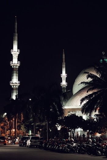 Minarets Lit Up at Night