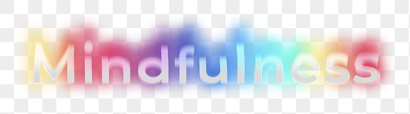 Mindfulness png word sticker, neon | Free PNG - rawpixel