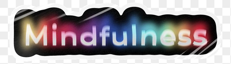 Mindfulness png word sticker, neon | Free PNG - rawpixel