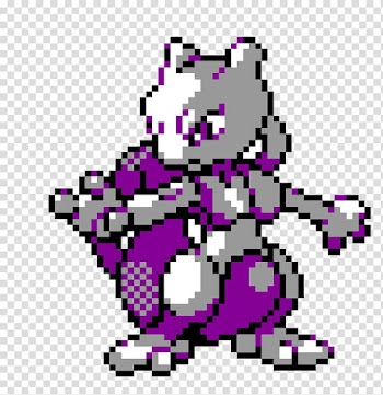 Minecraft Mewtwo Pixel art Pokémon Yellow, Minecraft transparent background PNG clipart