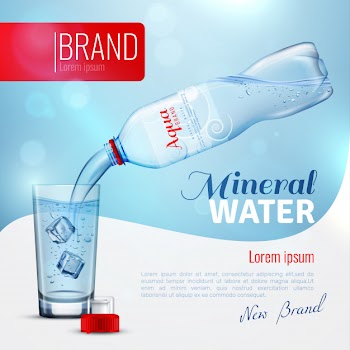 Mineral water advertising brand poster Free Vector
