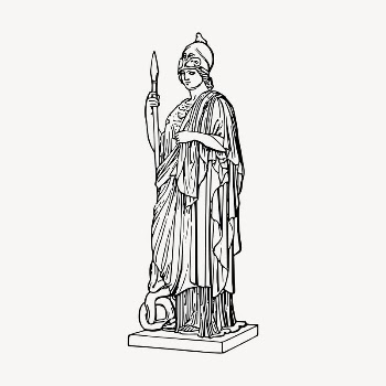 Minerva statue  clipart, vintage | Free Vector - rawpixel