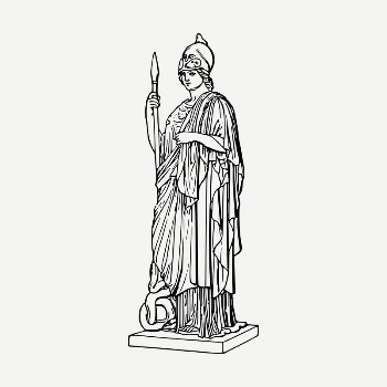 Minerva statue  drawing, vintage | Free PSD - rawpixel