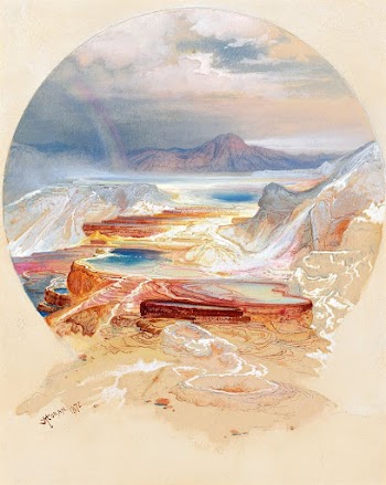 Minerva Terrace, Yellowstone (1872) watercolor | Free Photo - rawpixel
