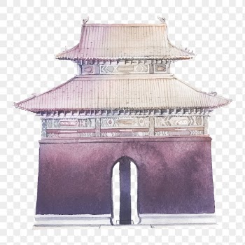 Ming Tombs png watercolor illustration, | Free PNG - rawpixel