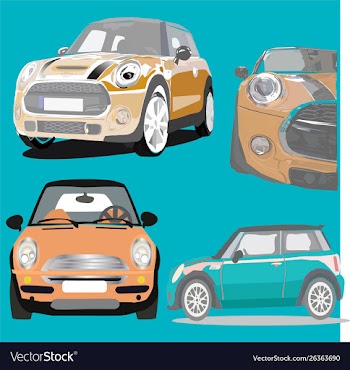 Mini cooper car set1 vector image