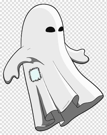 MINI DE HALLOWEEN, white ghost illustration transparent background PNG clipart