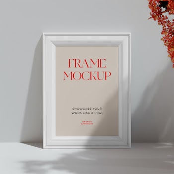 Mini Frame with Flower Mockup