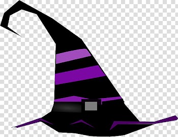 MINI Happy Halloween, purple and black witch hat transparent background PNG clipart