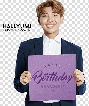MINI Rap Monster Birthday, man flashing birthday signage transparent background PNG clipart