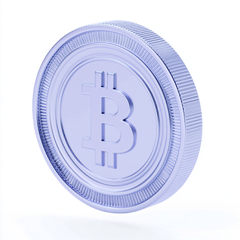 Minimal 3D Render of Metallic Cryptocurrency Coin