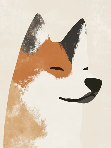 Minimal Abstract Bohemian Dog Illustration