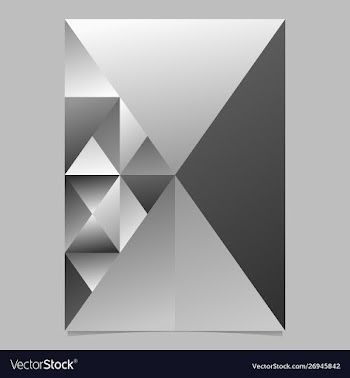 Minimal abstract grey gradient triangle brochure vector image