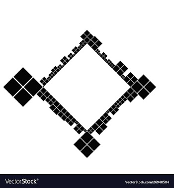 Minimal black and white diagonal square badge vector image