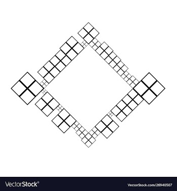 Minimal black and white diagonal square badge vector image
