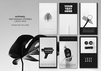 Minimal black and white instagram layout pack Free Psd