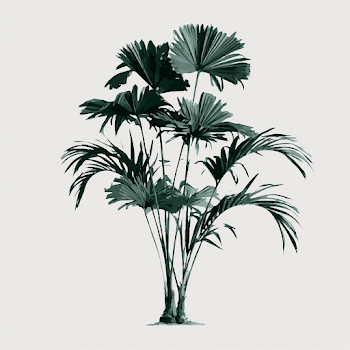 Minimal Botanical Study of Tropical Fan Palm