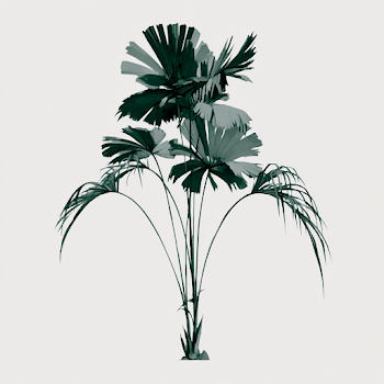 Minimal Botanical Study of Tropical Fan Palm