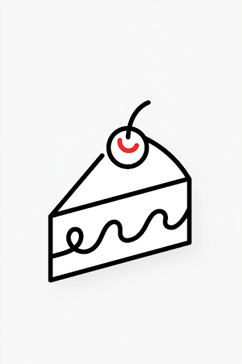 Minimal Cake Logo Design with Red Accents