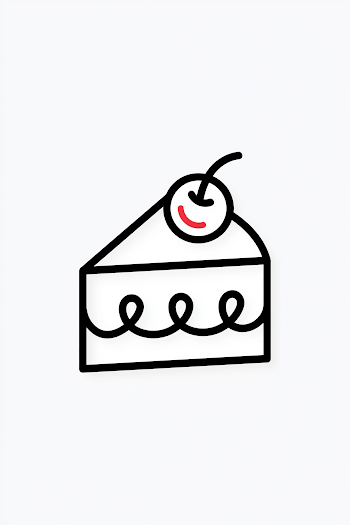 Minimal Cake Logo with Cherry Accent