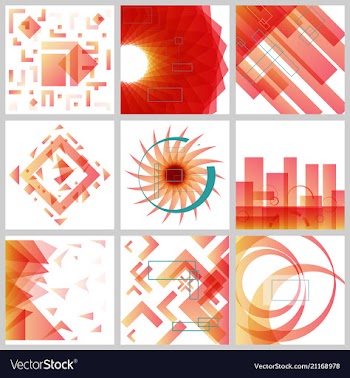 Minimal covers design colorful halftone gradients vector image