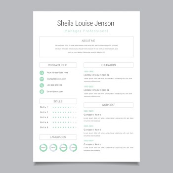 Minimal cv template Free Vector