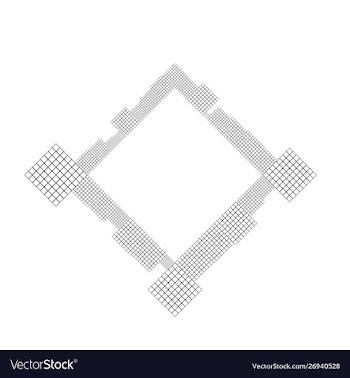 Minimal diagonal monochrome square badge vector image