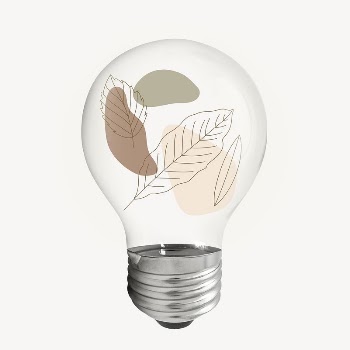 Minimal doodle leaf bulb, botanical | Free PSD - rawpixel
