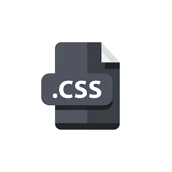 Minimal Flat Vector Icon of a CSS Document File