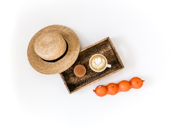 Minimal Flatlay with Coffee and Hat