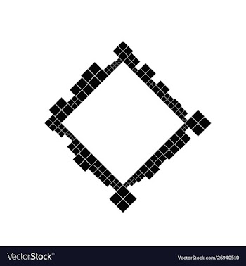 Minimal geometrical monochrome diagonal square vector image