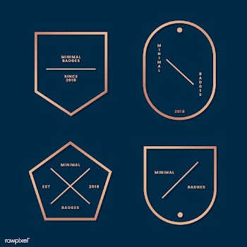 Minimal gold badge collection | Free stock vector - 553485