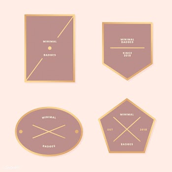 Minimal gold badge collection | Free stock vector - 553498