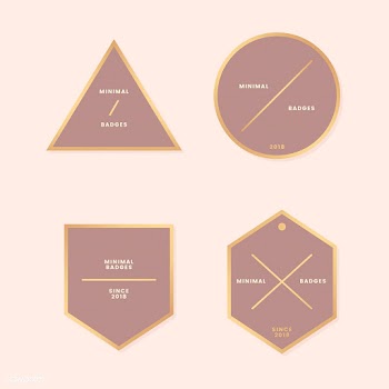 Minimal gold badge collection | Free stock vector - 553499