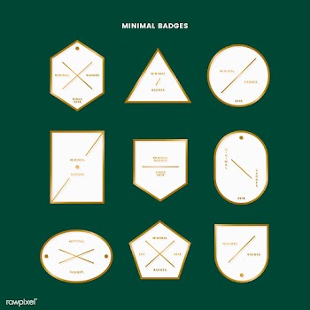 Minimal gold badge collection | Free stock vector - 553502
