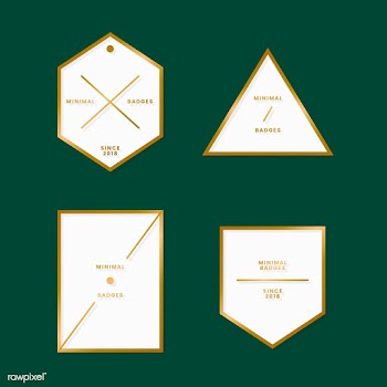 Minimal gold badge collection | Free stock vector - 553503