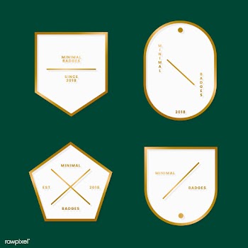 Minimal gold badge collection | Free stock vector - 553505
