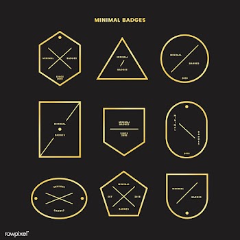 Minimal gold badge collection | Free stock vector - 553511