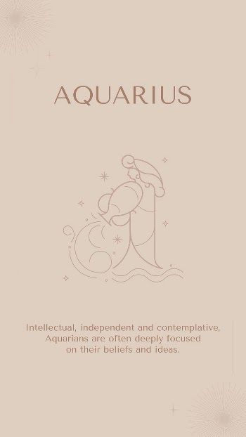 Minimal Instagram story template, Aquarius | Free Vector Template - rawpixel