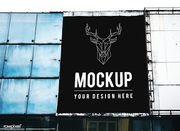 Minimal large-scale vertical billboard mockup | Free stock psd mockup - 534764